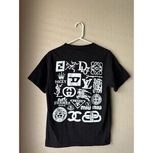 Chinatown Market Secret Club Designer Logos T-Shirt Black Men’s Size Medium